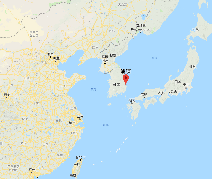 Map of Pohang 