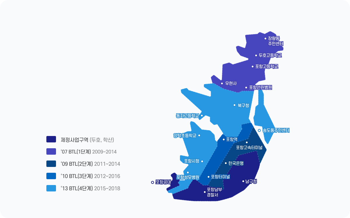 포항시 하수관로정비사업 추진현황 이미지